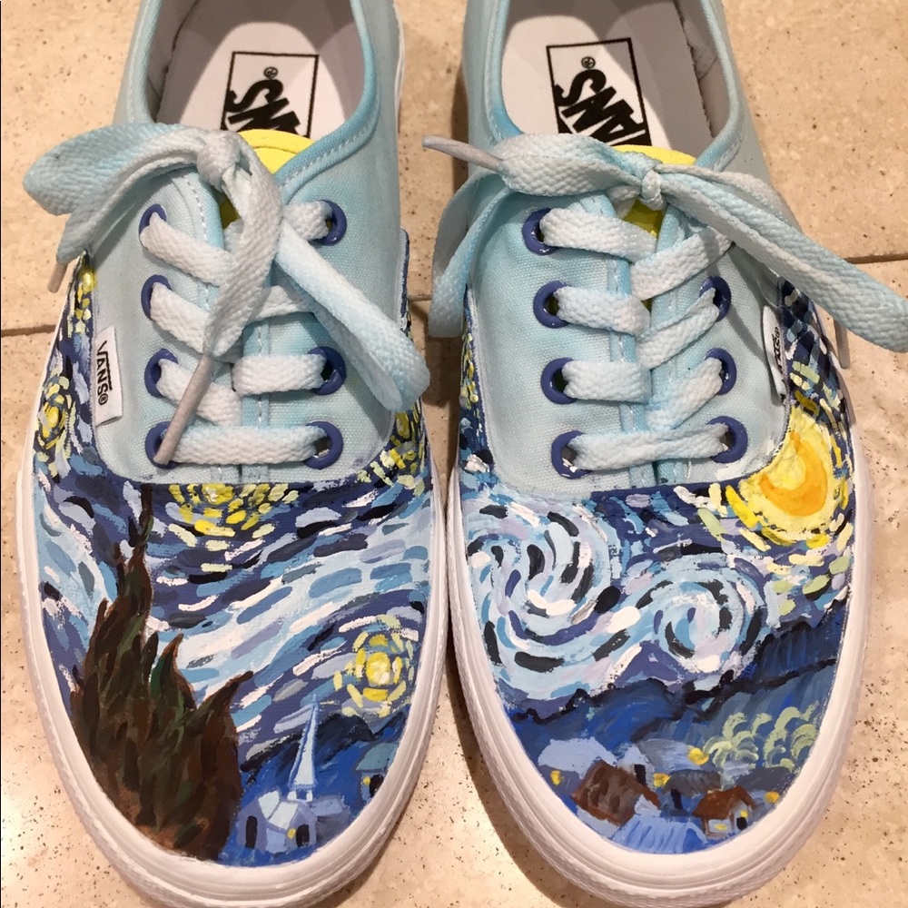 Custom Hand Painted Starry Night Vans